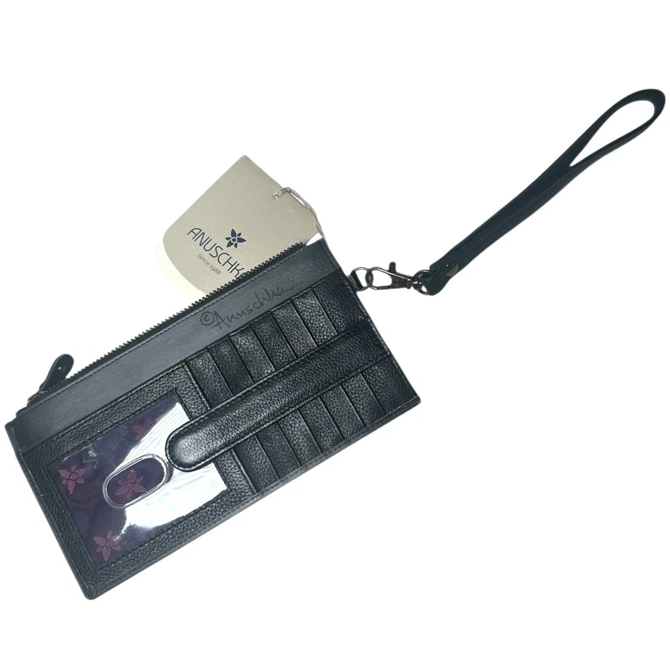 Cartera Muñequera de Cuero Pintada a Mano Anuschka Calaveras Calaveras ¡NUEVA CON ETIQUETAS! Foto 3 de 4