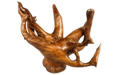 Grande Scultura Radice Teak Uccelli 50cm Vintage Teak Root Bird Sculpture
