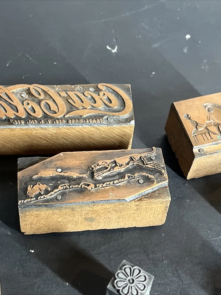 Antiguo Lote de 17 Bloques de Prensa de Impresión Foto 3 de 4