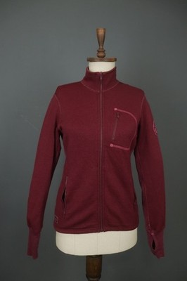 Devold Red High Neck Raglan Sleeve Slim Fit Quarter Zip Activewear Top Size S