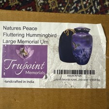 Trupoint Memorials Hummingbird Adult Large Urn for Human Ashes New Sealed In Box