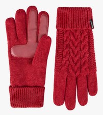 Isotoner womens Touchscreen Cable Knit Sherpasoft Gloves 1SZ