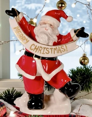 Blue Sky Clayworks Merry Christmas Santa Figurine 10” NEW Auth Retailer