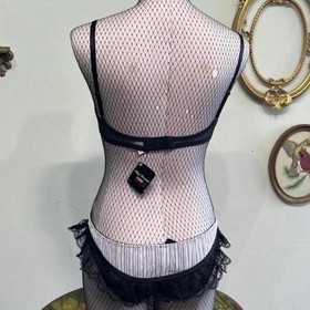 Agent Provocateur Fifi Lingerie Set 34DD Size 3 Pink Black Sheer Lace NWT