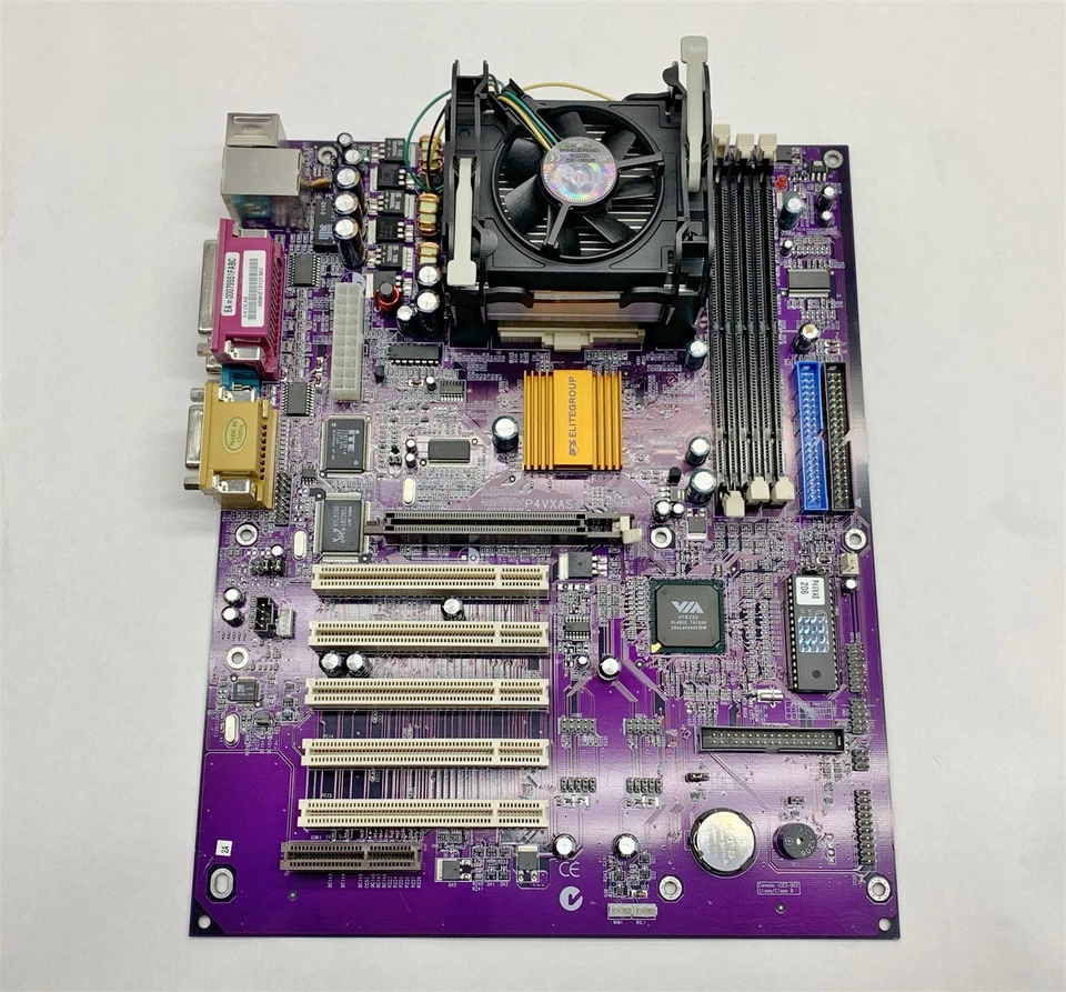 ECS P4VXAS Motherboard & CPU mPGA478 ATX Pentium 4 2GHz 256MB I/O RAGE 128 A5PT - Image 3 of 4