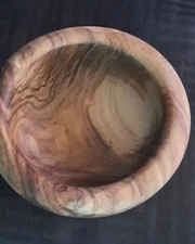 Trader Joe's Olivewood Bowl Handmade From Tunisia Olive Trees New 5" Round