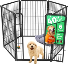 Homeplus Indoor Dog Playpen, 40" H, 6 Panels, for Medium  Large Dogs
