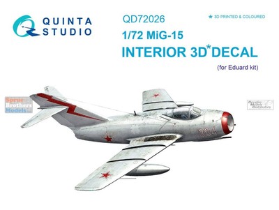 QTSQD72026 1:72 Quinta Studio Interior 3D Decal - MiG-15 Fagot (EDU kit)