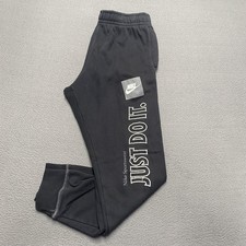 Nike Sweatpants Mens Small Black Just Do It Sportswear Joggers DD6210-010 Logo