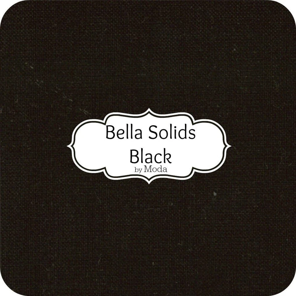 Moda Fabrics Bella Solids Black 10 Inch Layer Cake 20 Squares Premium Quilt F... - Image 2 of 2