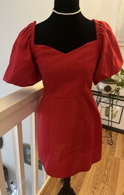 Francescas Red Sweetheart Dress Tie Back Bow Size SM  Juniors Mi Ami
