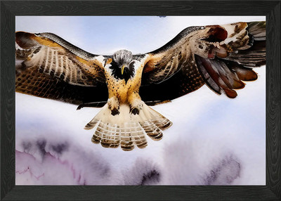 Adler spreizt Flügel gerahmtes Wandbild Poster Leinwanddruck Bild