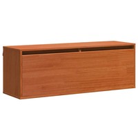 Wandschrank Massives Kiefernholz Wachsbraun 100X30X35 Cm