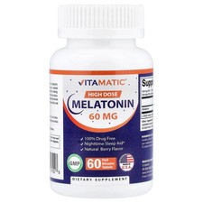 High Dose Melatonin, Natural Berry, 60 mg, 60 Fast Dissolve Tablets