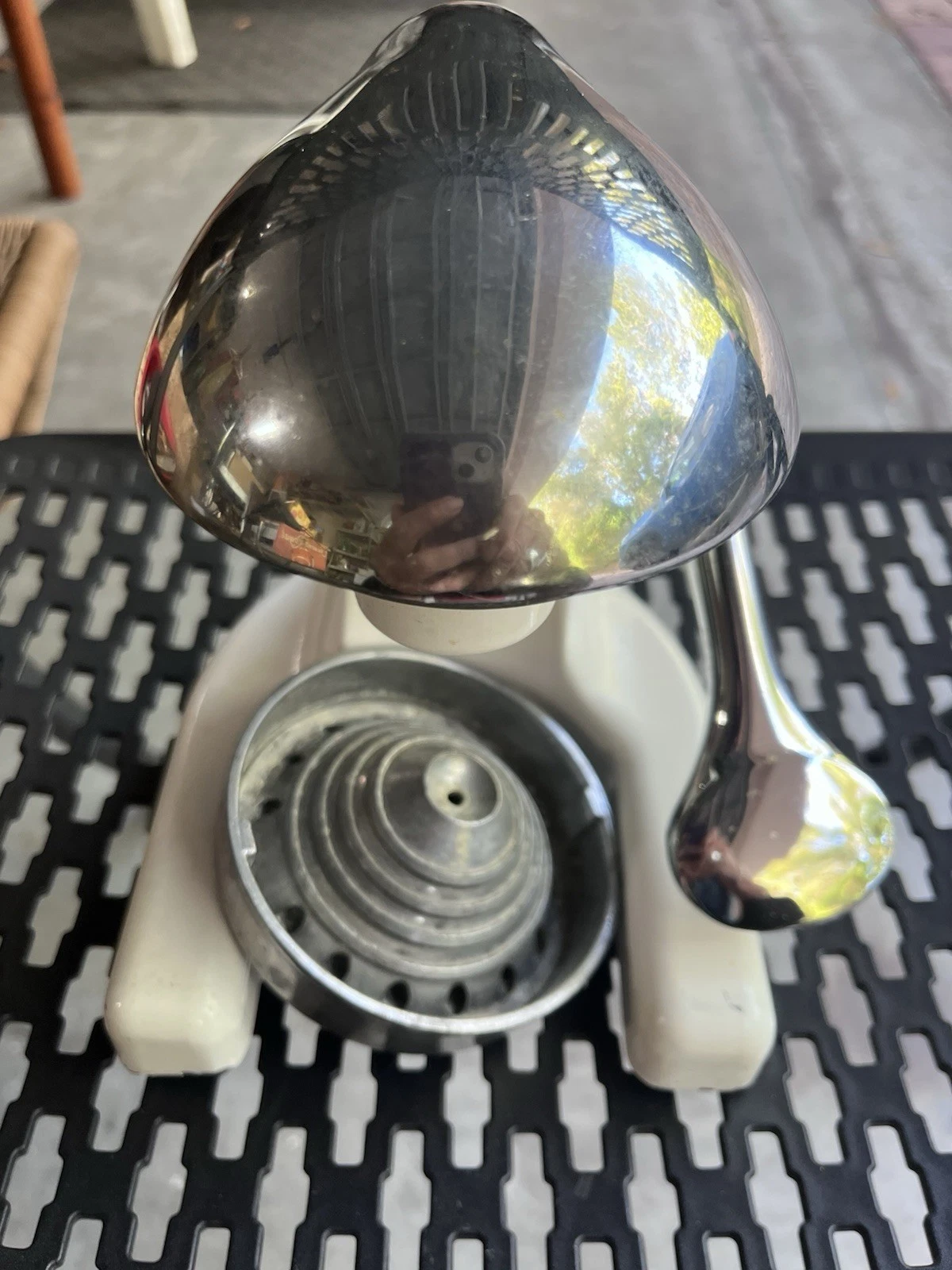 Metrokane Mighty OJ Vintage 1950s Manual Juicer White with Chrome