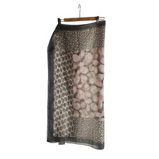 Tie Rack London Sheer Patterned Scarf Gray Pink Cream Made in Italy