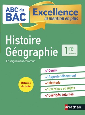 ABC du BAC Excellence Histoire-Géographie 1re By Marzin, Servane