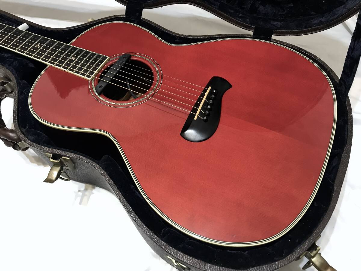 Acoustic Guitar Tacoma PM28 See-through Red All Solid Wood