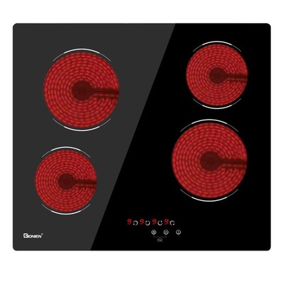 GIONIEN  24 Inch Ceramic Cooktop, 4 Burners Electric Cooker, 6000W, 220V~240V