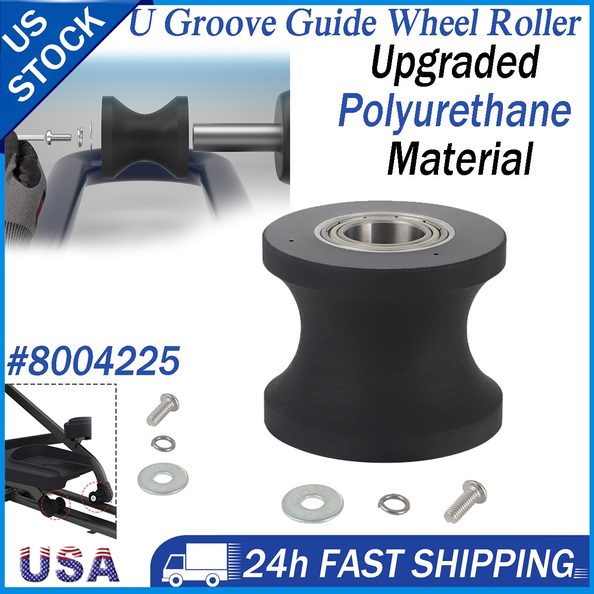 For Schwinn Nautilus E614 E616 U Groove Guide Wheel Roller 8004225 Polyurethane