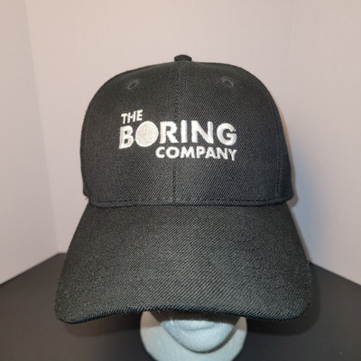 The BORING COMPANY HAT Black SPORTSMAN Elon Musk AUTHENTIC Tesla Black Cap  RARE