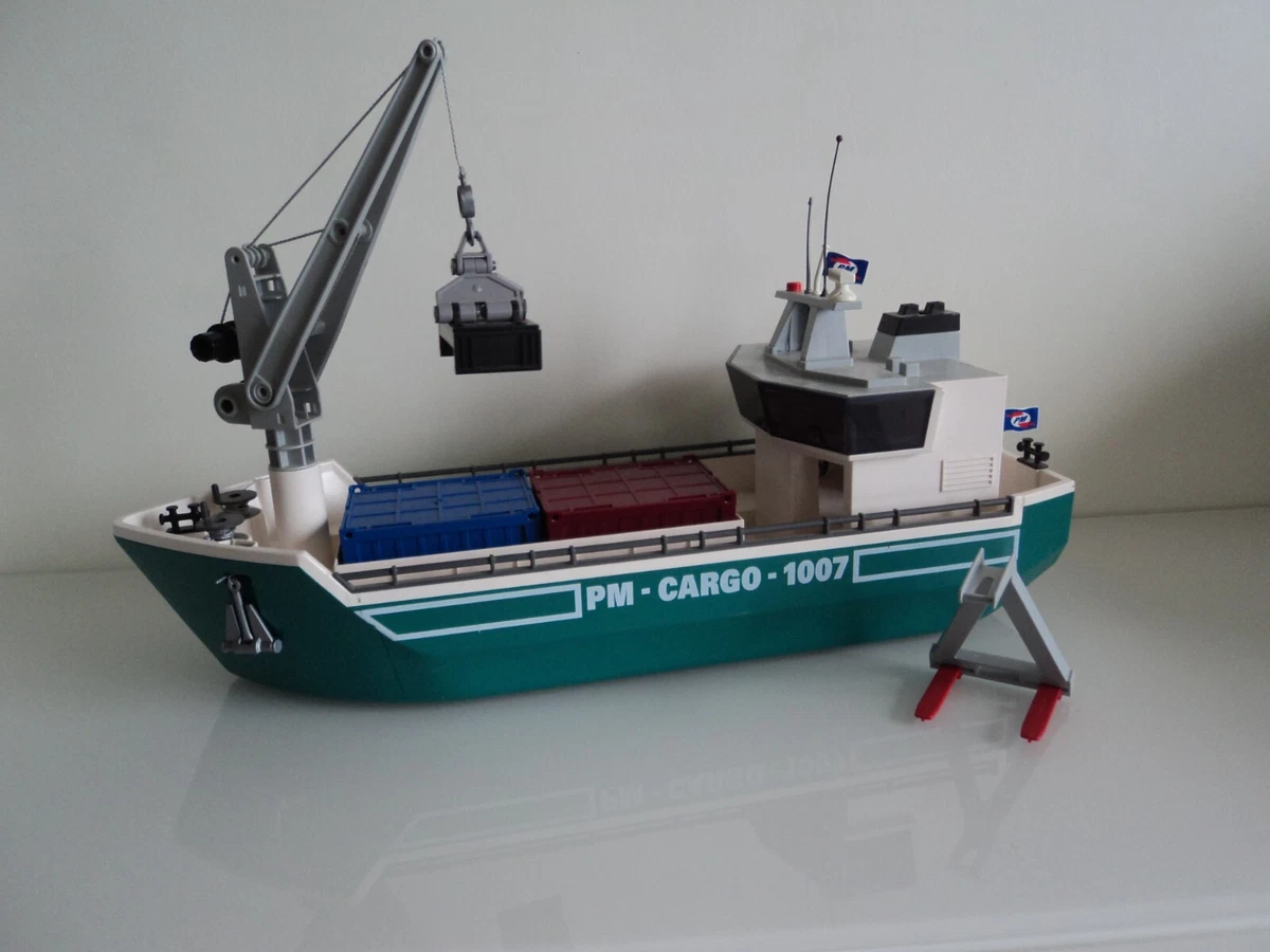 Playmobil 5253 Bateau Porte-conteneurs Avec Grue – Vintage, Voir Détails