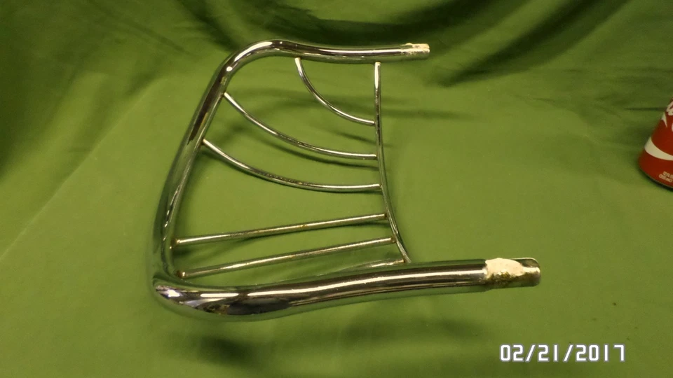 1754D Vtg Chromed Steel Seat Back from antique Beauty Parlor Seat Salvaged Part - Photo 3/4