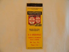 Mt. Joy Pennsylvania automotive De Soto Plymouth Kendall Oil low # 112 matchbook
