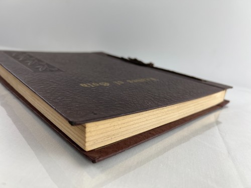Vintage Blätter aus Gold Buch Gebete Vers handgebunden antik 1958 überarbeitet - Bild 4 von 9