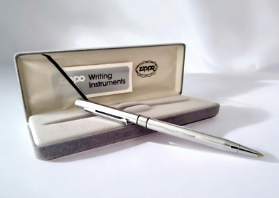 Vintage 1990s Zippo Ballpoint Pen NIB Stainless Steel Chrome Twist