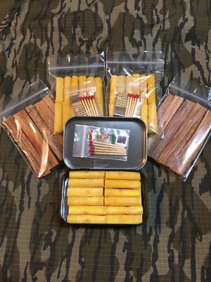 Fire Starter Kit Fatwood waterproof matches camping hiking backpacking survival 