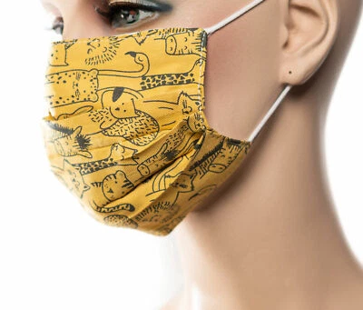 Kinder Mundmaske Tiere Früchte Muster Mehrfarbig Behelfsmaske Maske waschbar Neu - Bild 1 von 3