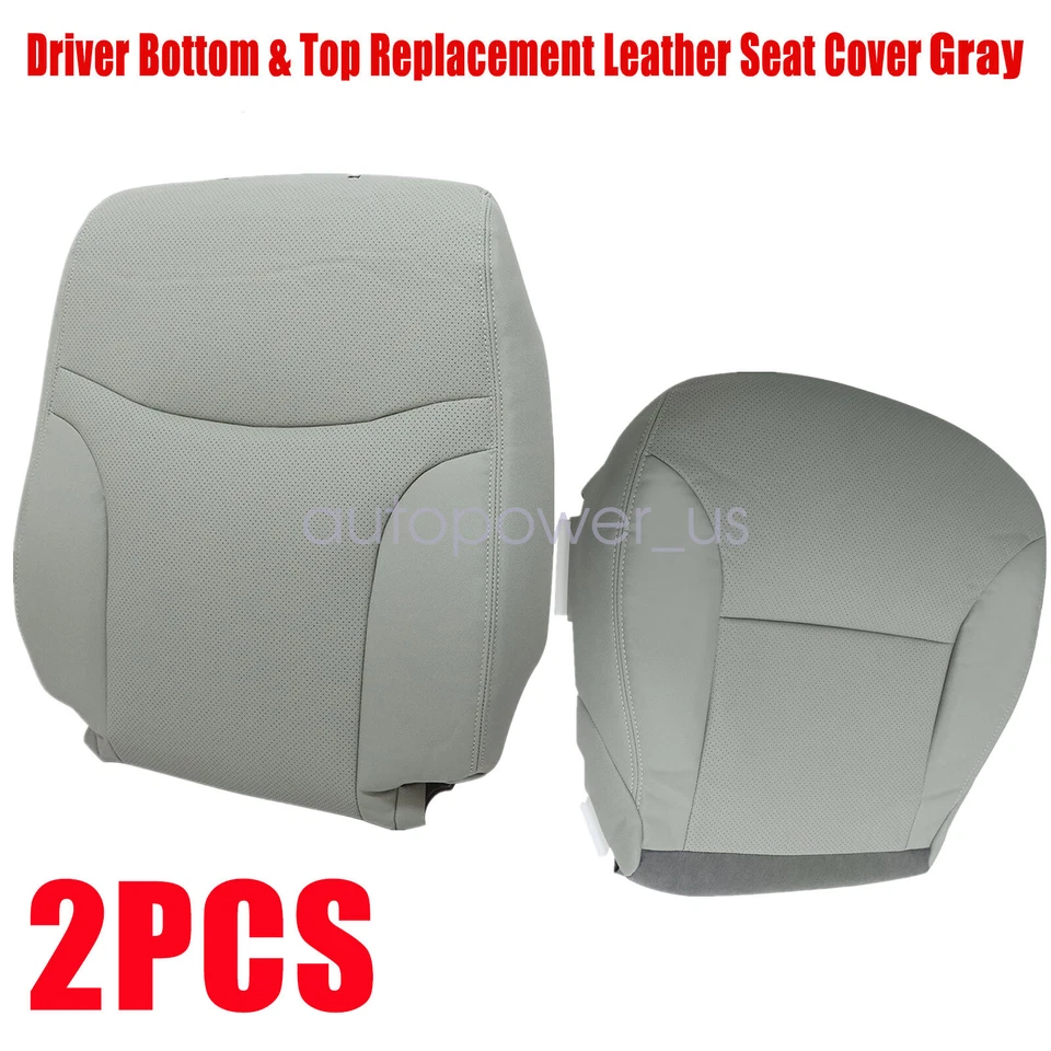 2002-2006 For Lexus ES300 ES330 Front Driver Bottom-Top Leather Seat Cover Gray Foto 3 de 4