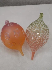 2004 Milon Townsend Pastel Hand Blown Glass Christmas Ornaments Decorations 