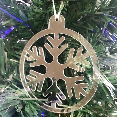 Christbaumschmuck rund Schneeflocke - einfarbig Farben Sets: 10 x 7 cm 