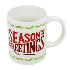Christmas Mug Ceramic Tea Coffee Hot Chocolate - Season's Greetings Design