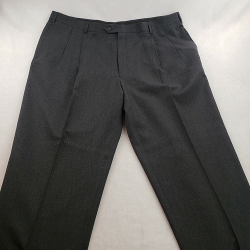 JOS. A. BANK Cashmere Blend Wool Pants Pleated Cuffed 42x29.5 (has small holes) - Picture 2 of 12