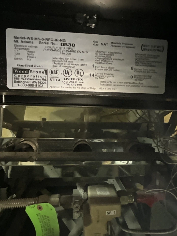 WOODSTONE MT. ADAMS WS-MS-5-RFG-IR-NG  PIZZA  stone hearth GAS OVEN - Image 3 of 3