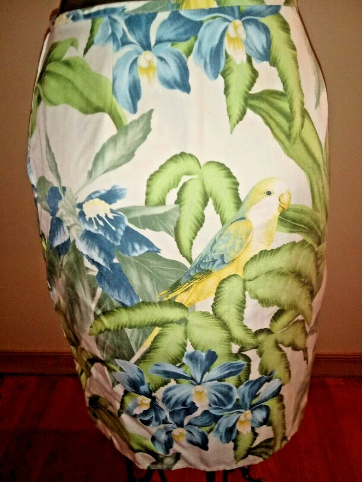 Hermosa Falda Tommy Bahama Tropical 100% Seda Talla 4 Foto 2 de 2