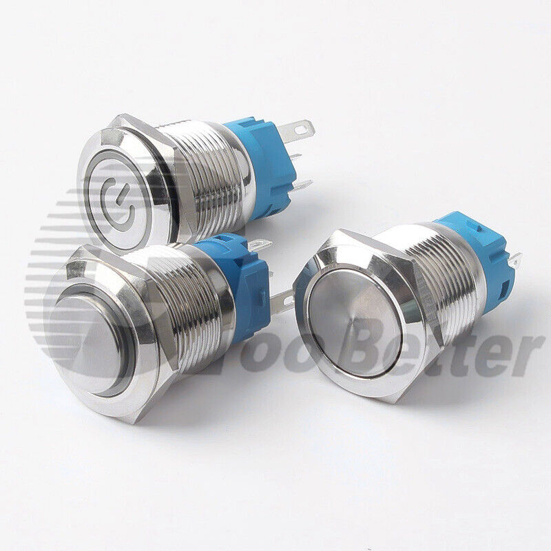 12mm Metal Push Button Switch Momentary / Latching Horn Car Boat IP65  Waterproof