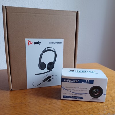Plantronics Blackwire C5220 USB-Kopfhörer + WebCam (Midland W199) Full HD - SET