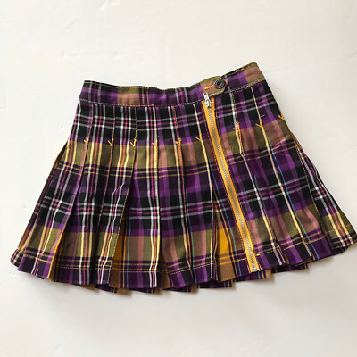Place Skirt Girls 6X Pleated Plaid Lined Adjustable Waist Preppy