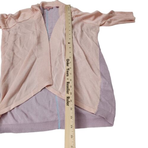 Ted Baker Cardigan 1 XS Purple Pink Open Front Short Sleeve Lightweight Sweater - Picture 9 of 9