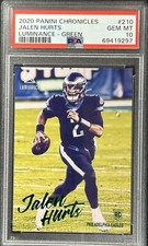 2020 PANINI CHRONICLES JALEN HURTS LUMINANCE - GREEN