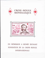 W MONACO 1137 HENRY DUNANT RED CROSS FOUNDER SOUVENIR SHEET