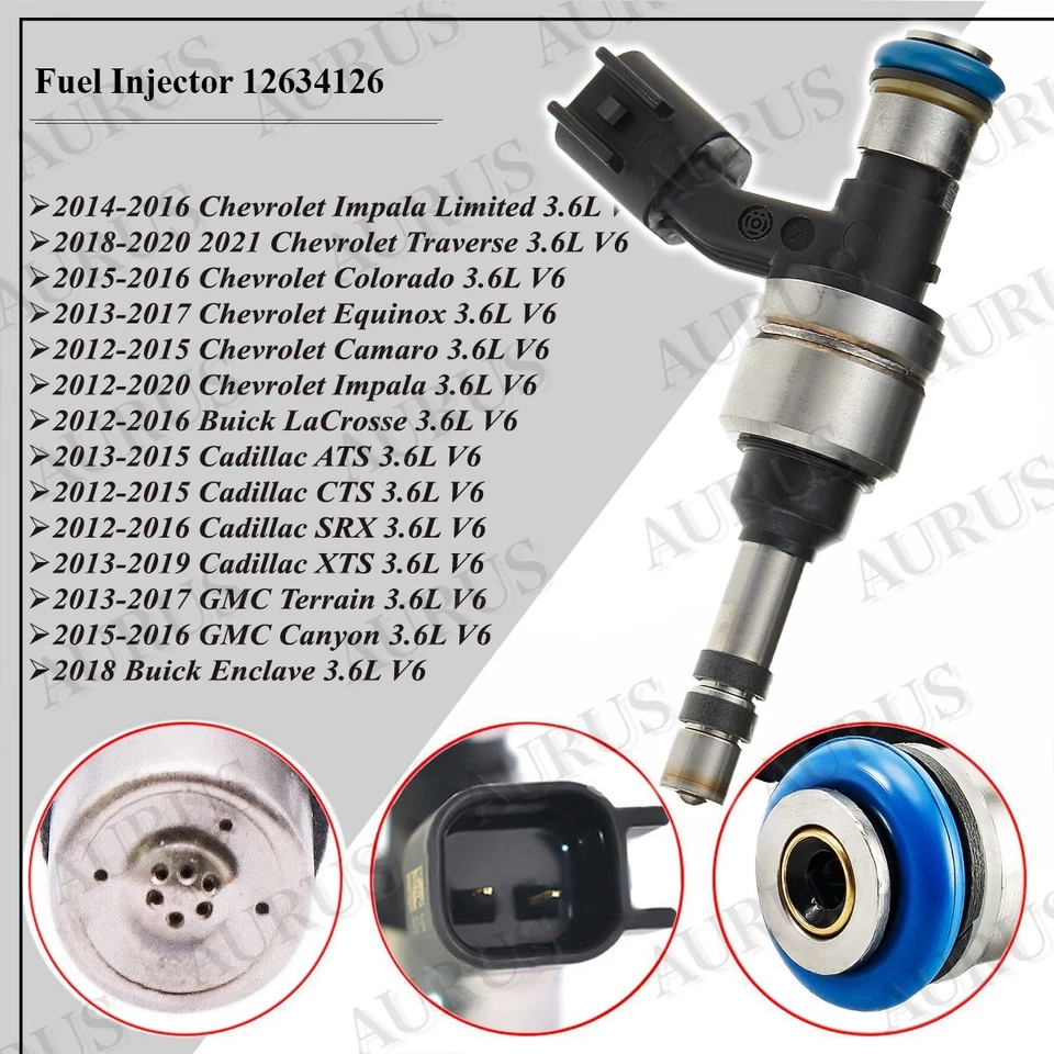 Inyector de combustible OEM ACDelco x6 para Buick Cadillac Chevy Impala GMC 2012-21 3,6 L V6 Foto 2 de 4