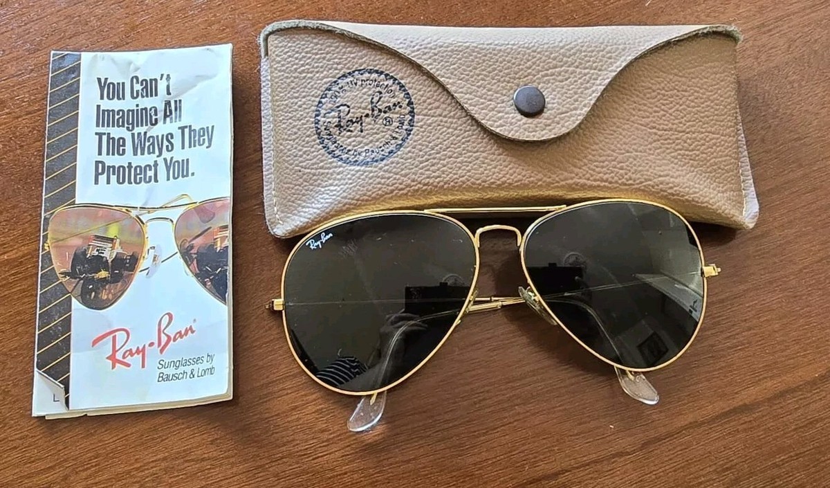 BLレイバン美品 Tea Cup Gold Aviator 希少ヴィンテージ Ray Ban B&L L0205 Vintage Aviators Gold Frame green lens with