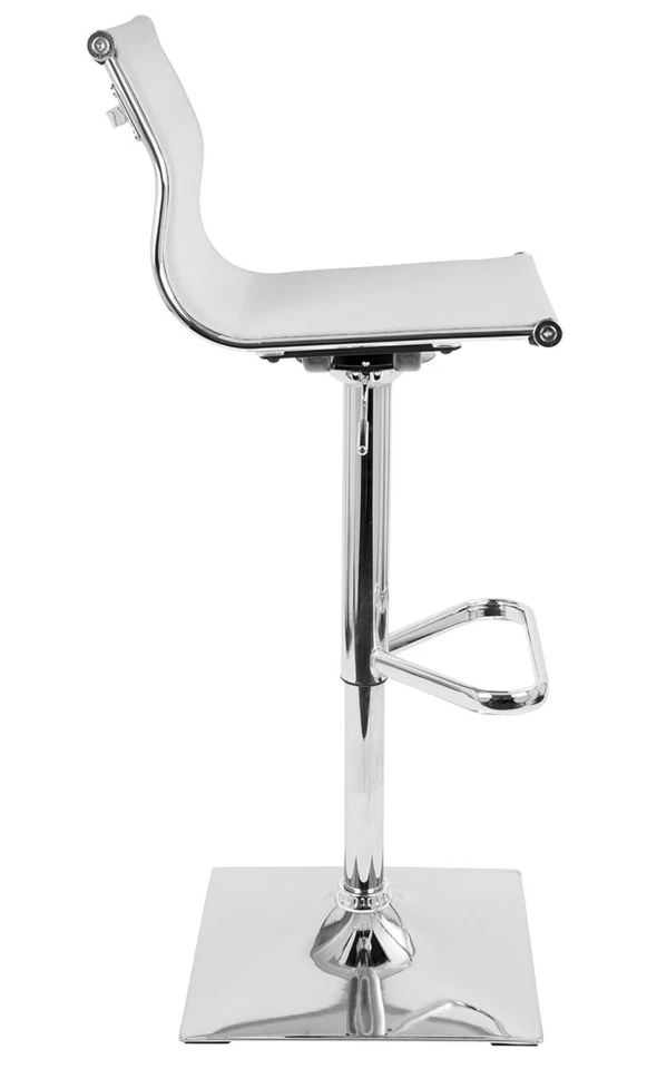 LumiSource BS-TW-Mirage W Mirage Height Adjustable Contemporary Barstool, White - Image 4 of 4