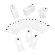 Hangers Retail Clothes Rack Rectangular Plastic Size 6 Dividers 10Pc White 2"x5"