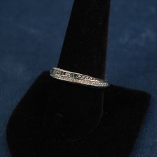 Designer Sterling Silver Blue White Diamond Ring - Free Shipping USA
